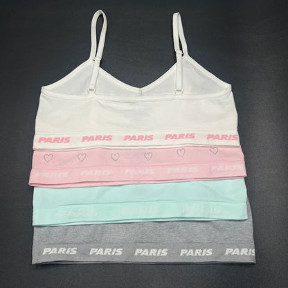 TEENS PACK OF 4 SEAMLESS TRAINING BRAS-BPINK/WHITE/MINT/GREY