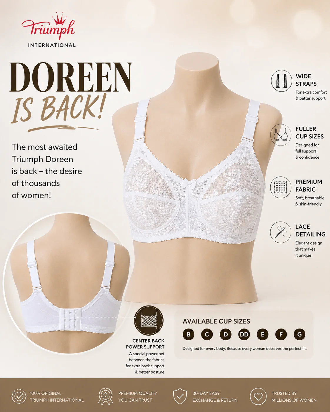 BUY 1 GET 1 FREE OFFER PACK OF 02 SPECIAL BUMPER OFFER TRIUMPH DOREEN MINIMIZER BRA UPTO 70% OFF BEST BRA FOR SUMMER