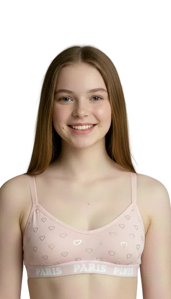 TEENS PACK OF 4 SEAMLESS TRAINING BRAS-BPINK/WHITE/MINT/GREY