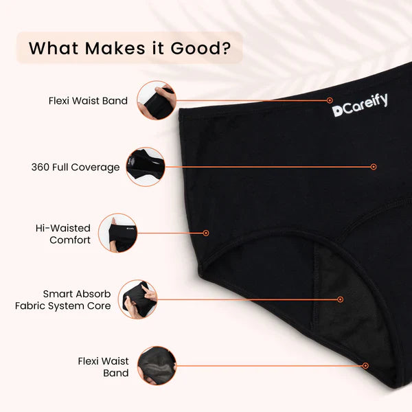 PACK OF 01 Imported Soft Material 4 Layered Leak Proof Period Panty for Heavy Flow