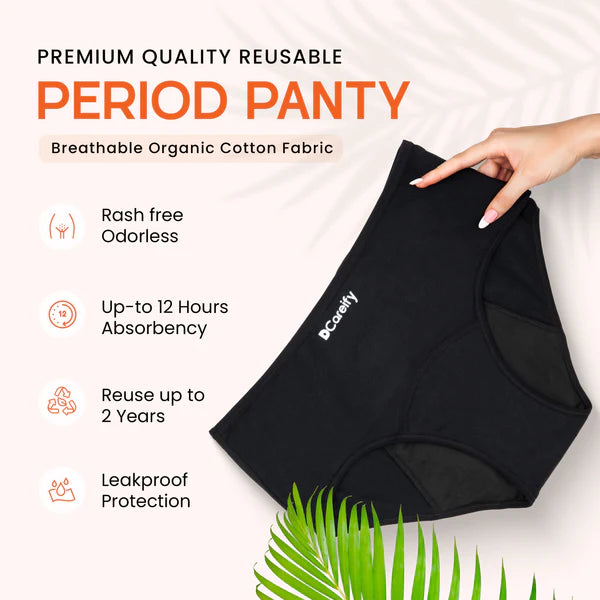 RECOMENDED OFFER Buy 2 Get 1 Free Special Bumper Offer  Imported Soft Material 4 Layered Leak Proof Period Panty for Heavy Flow